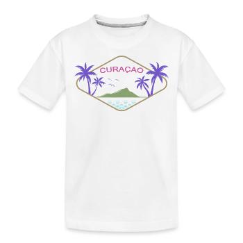 Curaçao, île des palmiers, plage des Caraïbes, mer - T-shirt bio Premium Enfant - blanc - Devant