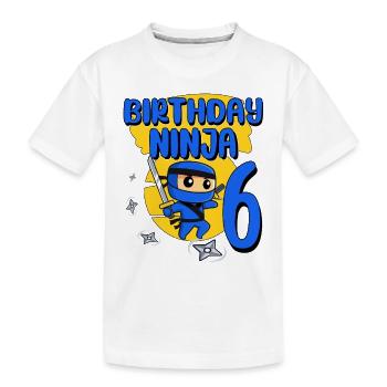 Birthday Ninja 6 Year Old Birthday Party Gift - Kinder Premium Bio T-Shirt - Weiß - Vorne