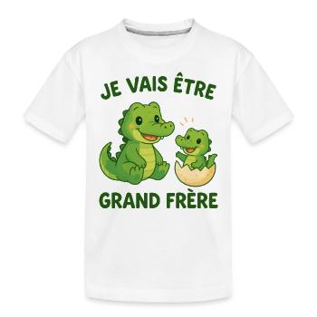 Futur Grand Frère Je vais être Grand Frère - T-shirt bio Premium Enfant - blanc - Devant