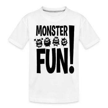 Monster Fun - Kinder Premium Bio T-Shirt - Weiß - Vorne