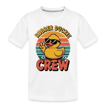 Quietscheenten Crew Retro Gelbe Badeente - Kinder Premium Bio T-Shirt - Weiß - Vorne