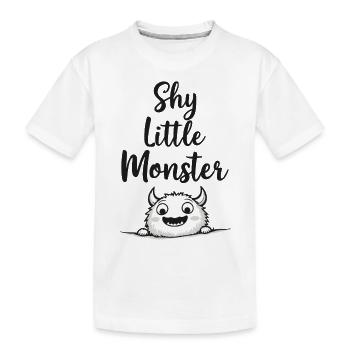 Shy Little Monster Süßes Monster - Kids' Premium Organic T-Shirt - white - Front