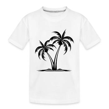 Palmen Insel - Kinder Premium Bio T-Shirt - Weiß - Vorne