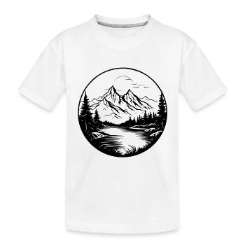 Paysage de montagnes - T-shirt bio Premium Enfant - blanc - Devant