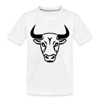 Stier - Kinder Premium Bio T-Shirt - Weiß - Vorne