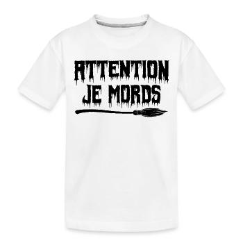 attention je mords - T-shirt bio Premium Enfant - blanc - Devant