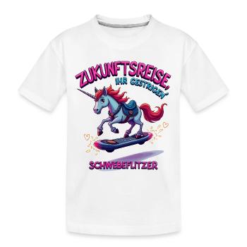 Zukunftseinhorn - Kinder Premium Bio T-Shirt - Weiß - Vorne