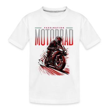 Faszination Motorrad – Racing Power Design - Kinder Premium Bio T-Shirt - Weiß - Vorne