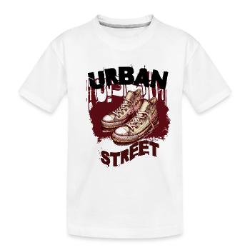Street Sneaker Graffiti Duo - Kinder Premium Bio T-Shirt - Weiß - Vorne