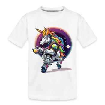 Rainbowunicorn dans l’armure astro - T-shirt bio Premium Enfant - blanc - Devant