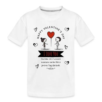 Herzbotschaft zu zweit - Kinder Premium Bio T-Shirt - Weiß - Vorne