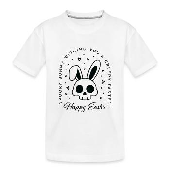 Frohe Osterwünsche, gruseliger Hase, gruseliger Hase - Kinder Premium Bio T-Shirt - Weiß - Vorne