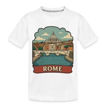 Retro-Reiseaufkleber der St.-Petersbasilika Rom - Kinder Premium Bio T-Shirt - Weiß - Vorne