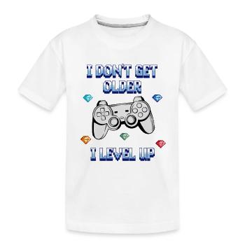 Chemise de jeu - Je ne vieillis pas, je monte de niveau - T-shirt bio Premium Enfant - blanc - Devant