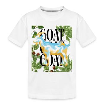 GOAT Legacy Argentina Colors Fußball-Tribute - Kinder Premium Bio T-Shirt - Weiß - Vorne