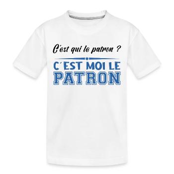 Patron C est Moi Le Patron Papa Idée Cadeau Papy - T-shirt bio Premium Enfant - blanc - Devant