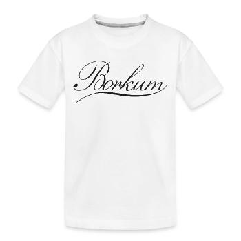 Borkum Schriftzug - Kinder Premium Bio T-Shirt - Weiß - Vorne
