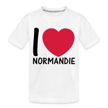 ich liebe Normandie 2c - Kinder Premium Bio T-Shirt - Weiß - Vorne