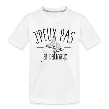 Je peux pas j'ai patinage - T-shirt bio Premium Enfant - blanc - Devant