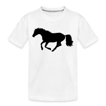 Pferde Reiter Liebe Illustration Silhouette - Kinder Premium Bio T-Shirt - Weiß - Vorne