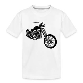 Chopper / Bobber Motorrad 01_schwarz - Kinder Premium Bio T-Shirt - Weiß - Vorne