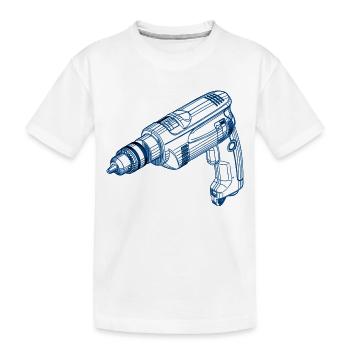 Bohrmaschine - Kinder Premium Bio T-Shirt - Weiß - Vorne