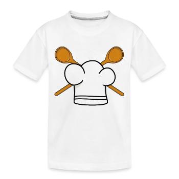 Cook Cooking Hat Cooking Spoon Restaurant Cooking - Kids' Premium Organic T-Shirt - white - Front
