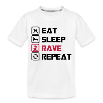 sleep Rave repeat - Kids' Premium Organic T-Shirt - white - Front