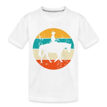 Cowboy Westernreiter Westernreiten Reitsport - Kinder Premium Bio T-Shirt - Weiß - Vorne