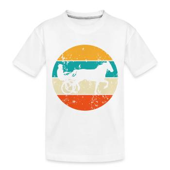 Trabrennsport Trabrennen Pferde Pferdesport Traber - Kinder Premium Bio T-Shirt - Weiß - Vorne