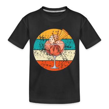 Vintage Retro Eisbecher - Kinder Premium Bio T-Shirt - Schwarz - Vorne