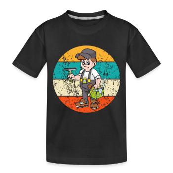 Fensterputzer Fensterreinigung Fenster Putzen - Kinder Premium Bio T-Shirt - Schwarz - Vorne