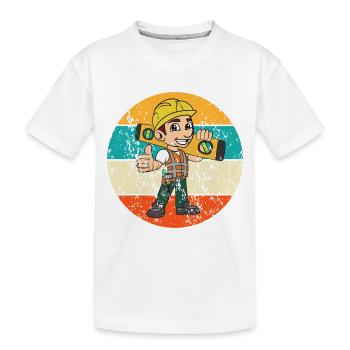 Bauarbeiter Wasserwaage Bauen Strassenbau - Kinder Premium Bio T-Shirt - Weiß - Vorne
