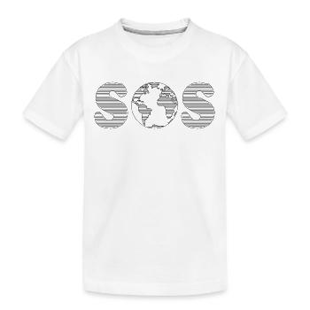 SOS – Erdüberlastungstag / Klimawandel (B / PNG) - Kinder Premium Bio T-Shirt - Weiß - Vorne