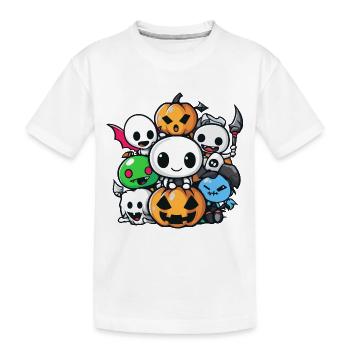 Halloween Party Figures Comic - Kids' Premium Organic T-Shirt - white - Front