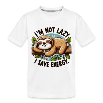 Je ne suis pas paresseux – j’économise de l’énergie - T-shirt bio Premium Enfant - blanc - Devant