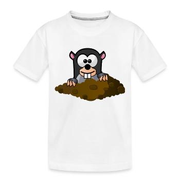 mole - Kids' Premium Organic T-Shirt - white - Front