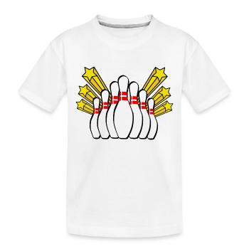 Bowling - Kinder Premium Bio T-Shirt - Weiß - Vorne
