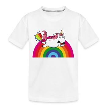 Farting licorne arc-en-ciel - T-shirt bio Premium Enfant - blanc - Devant