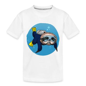 Scuba Diving Sloth Lazy Animal Diving I Gift - Kids' Premium Organic T-Shirt - white - Front