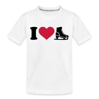 I love Schlittschuh - Kinder Premium Bio T-Shirt - Weiß - Vorne