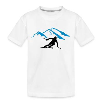 Ski - Kinder Premium Bio T-Shirt - Weiß - Vorne