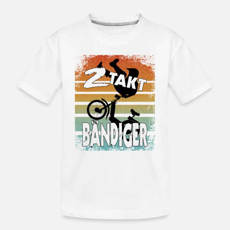 2 temps 2 coups de main - Cyclomoteur scooter plaisir - T-shirt bio Premium Enfant - blanc