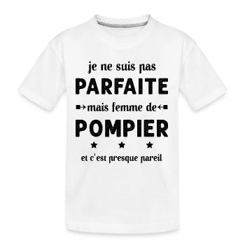 pas parfaite mais femme de pompier - T-shirt bio Premium Enfant - blanc - Devant