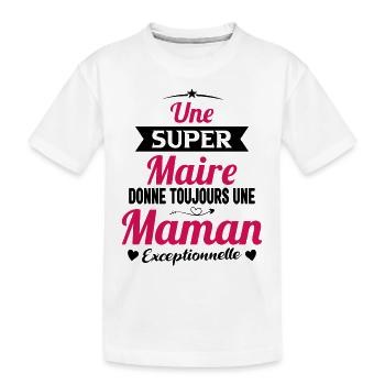 Maire Future Maman Cadeau Drôle - T-shirt bio Premium Enfant - blanc - Devant