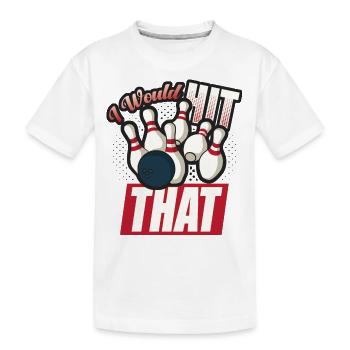 Je frapperais ce drôle de bowling retro bowler - T-shirt bio Premium Enfant - blanc - Devant