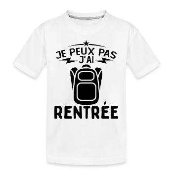 j'peux pas j'ai Rentrée Humour Rentrée Scolaire - T-shirt bio Premium Enfant - blanc - Devant