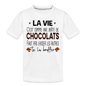 Chocolat Gâteau Gourmand Humour Régime Cadeau - T-shirt bio Premium Enfant - blanc - Devant
