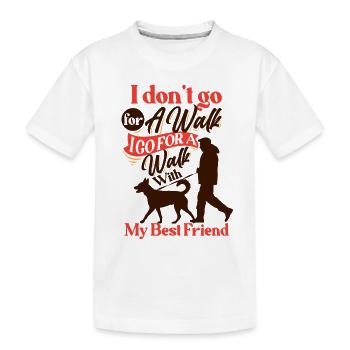Ich gehe mit meinem besten Freund spazieren, Gassi - Kinder Premium Bio T-Shirt - Weiß - Vorne