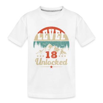 Level 18 freigeschaltet - Gamer - Geburtstag - Geschenk - Kinder Premium Bio T-Shirt - Weiß - Vorne